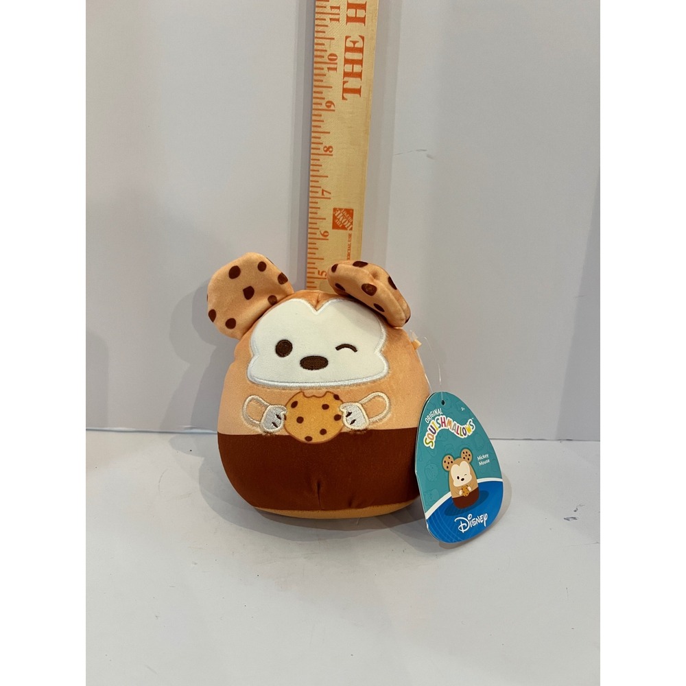 Squishmallows Disney Mickey Mouse Cookie 5 Inch Plush NWT SQK1744 Brown Tan